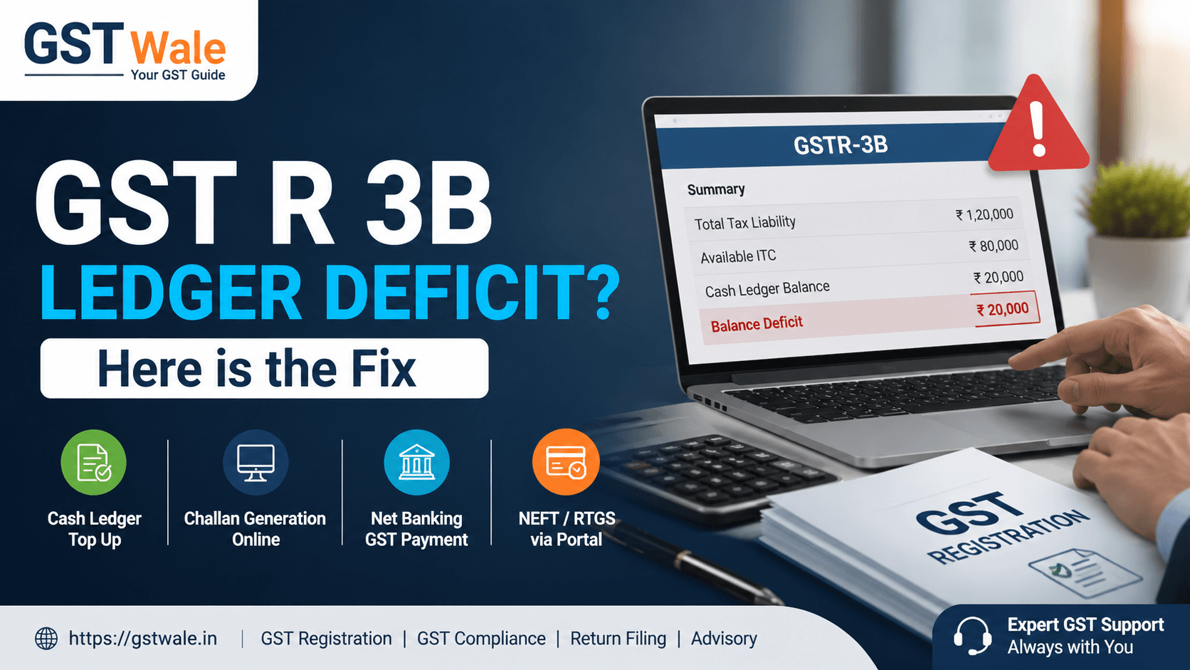 Facing a Ledger Balance Deficit While Filing GST R 3b? Here is the Fix