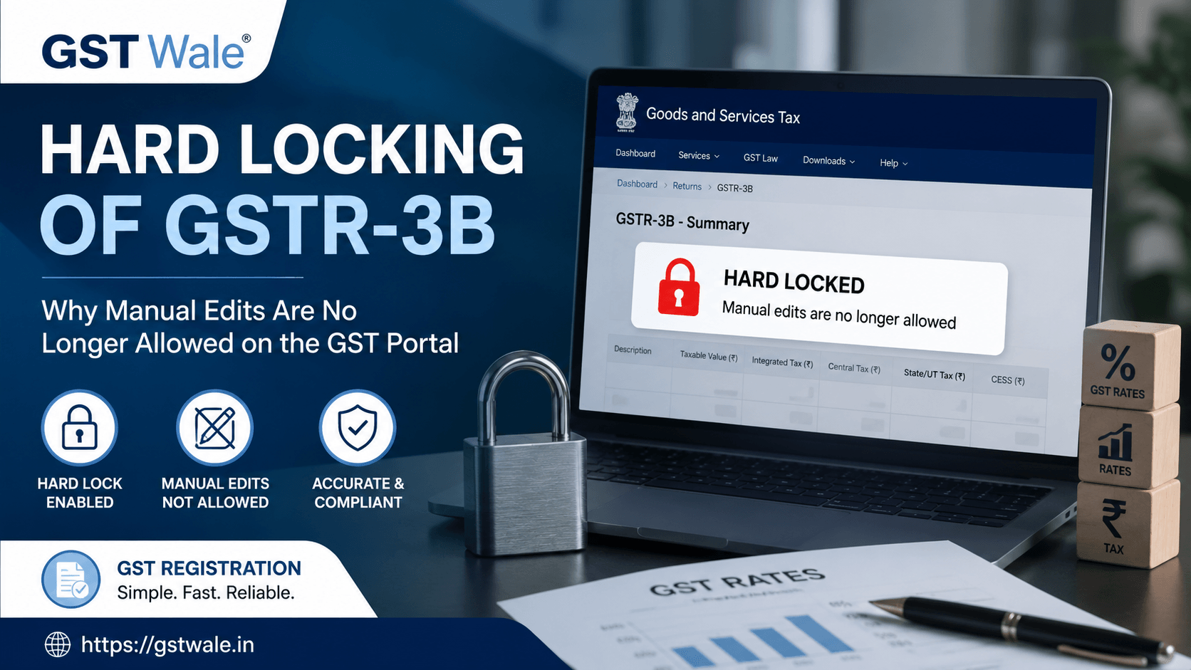 Hard Locking of GSTR-3B: Why Manual Edits Are No Longer Allowed on the GST Portal