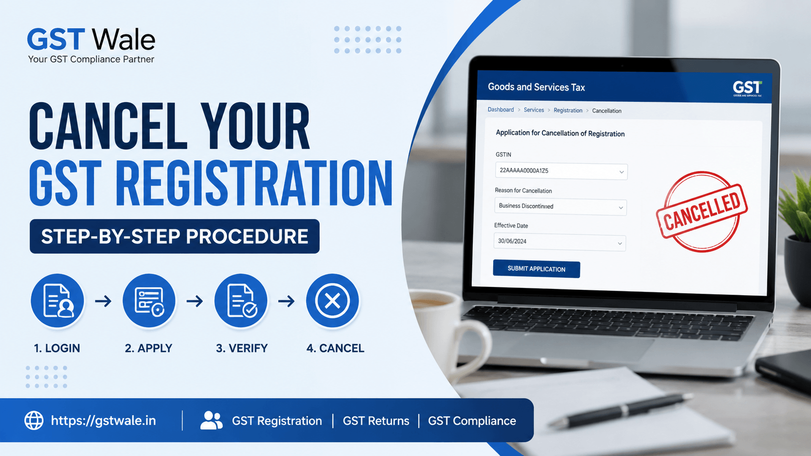 Step-by-Step Procedure for Cancelling Your Online GST Registration Registration