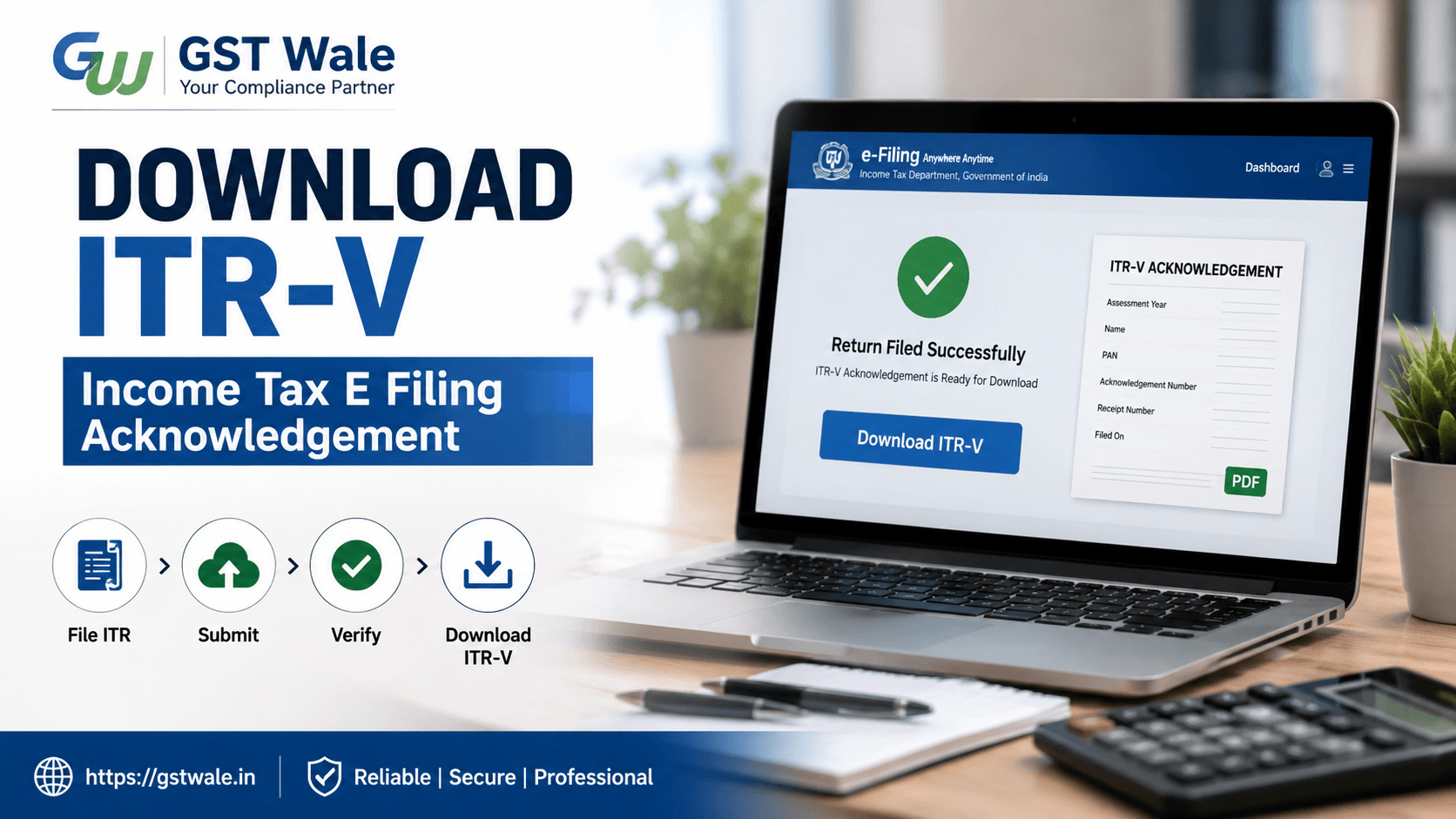 Step-by-Step Instructions to Download Your Income Tax E Filing Acknowledgement (ITR-V)