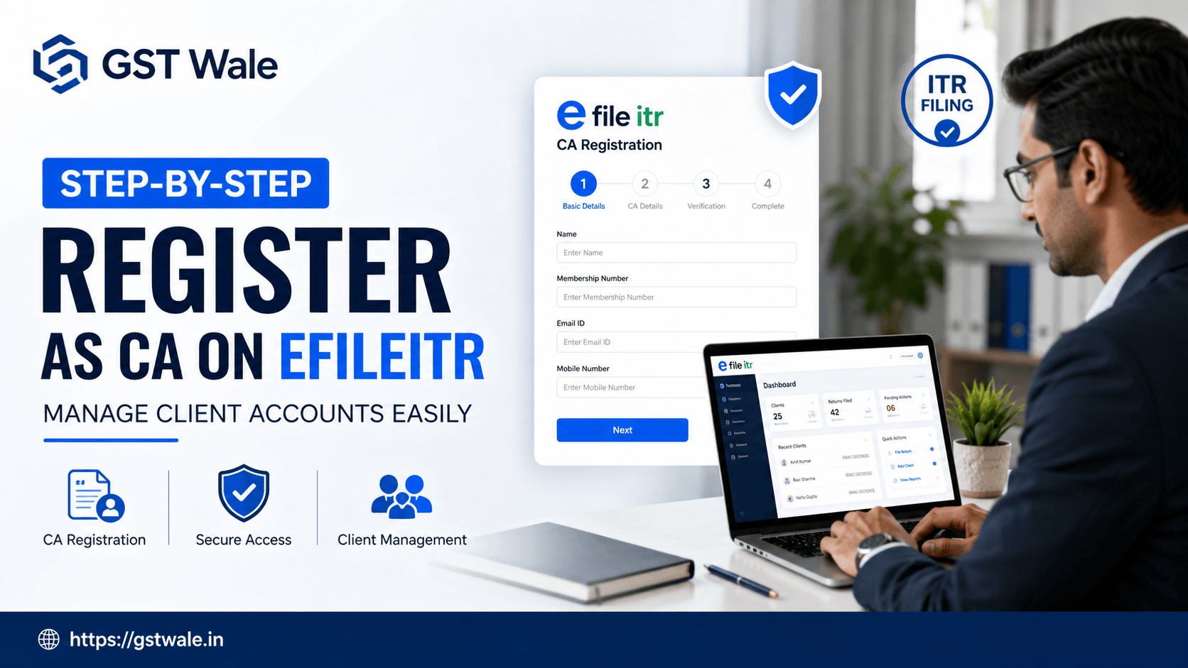 Step-by-Step: Registering a Charter Accountant (CA) on Efileitr to Manage Your Account
