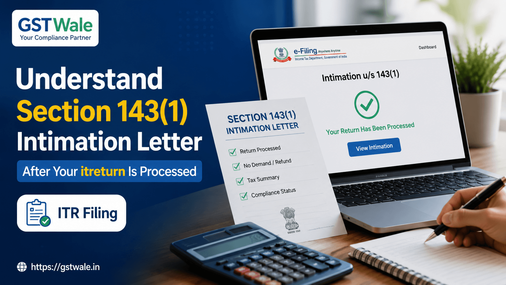 Understanding Section 143(1) Intimation Letter After Your itreturn Is Processed